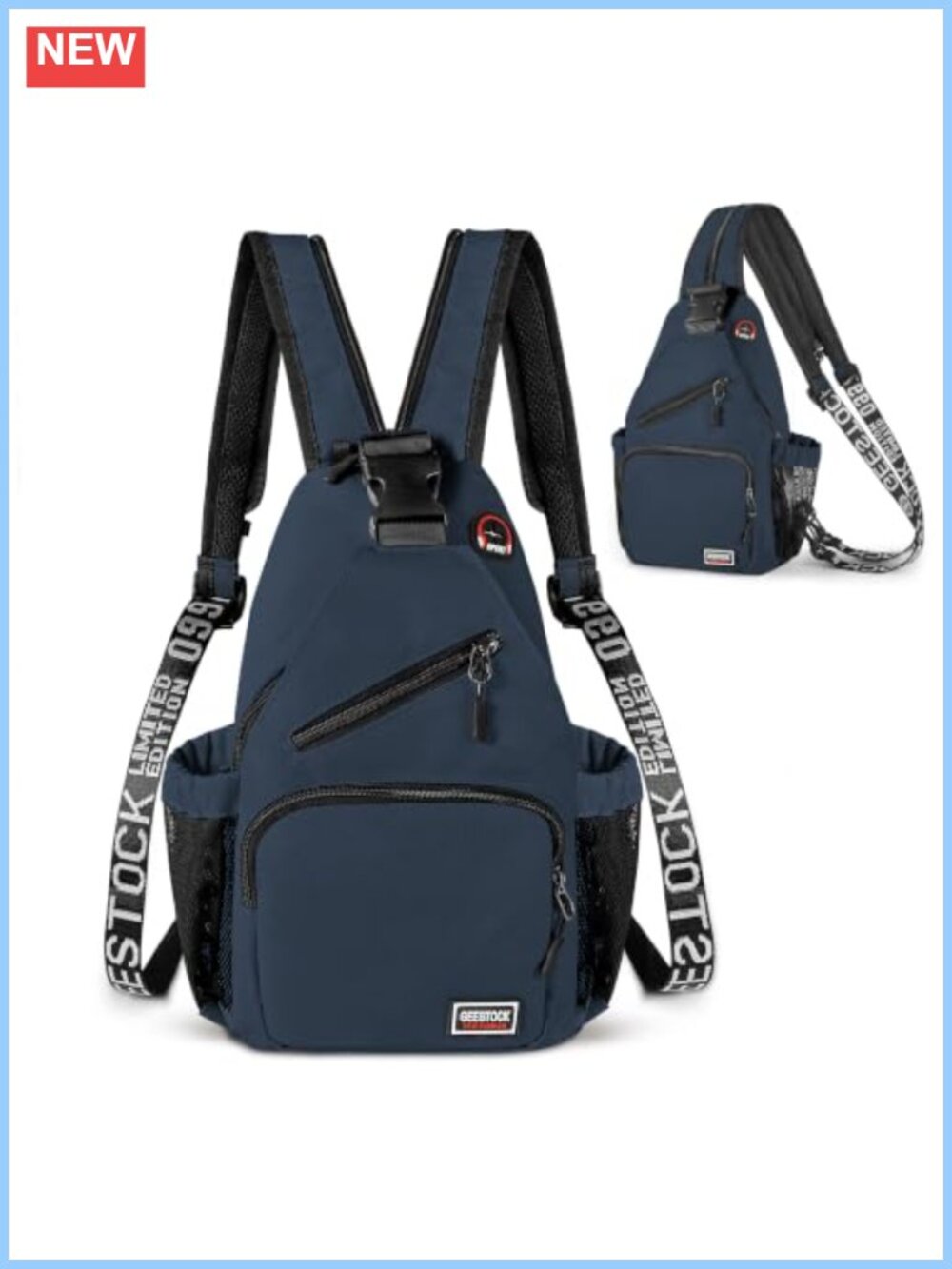 Convertible Sling Crossbody Backpack Oxford Water Resistant Daypack